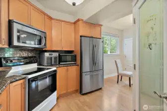 Plenty of storage for all your small kitchen appliances in the convenient walk-in pantry.