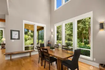 Dining room flooded with natural light