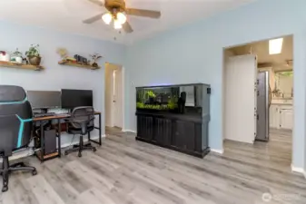 Huge living room currently being used as an office
