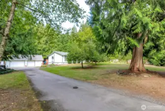 tons of parking for cars, RV's and toys. House sits back from the road for added privacy.