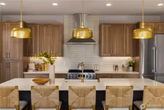 Expansive quartz entertaining island