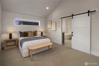 Primary with vaulted ceilings
