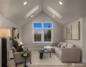 Vaulted ceiling bonus great room