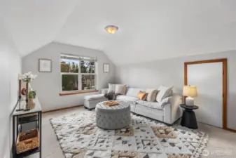 Storage closets on both sides run the whole length of the wall.