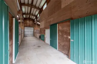 A view of the inside of the barn