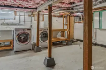 Laundry in lower level shop/studio space