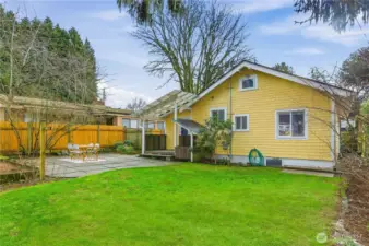 Fully fenced backyard