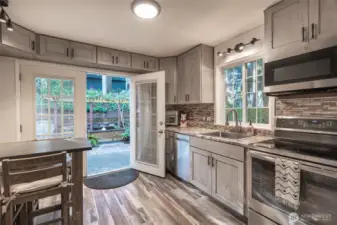 French Door to Zen garden and garage /lower level entrance