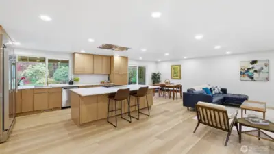 This stunning kitchen island is perfect for casual dining and entertaining. The spacious countertop offers ample room for eating, prep work, or serving. Below, sleek storage cabinets keep essentials within reach, while a convenient drawer microwave adds effortless cooking functionality. Dual ovens provide plenty of cooking capacity, making meal prep a breeze. Perfect for gathering around, this island is the heart of the kitchen!