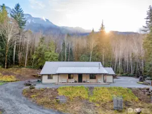 Morning light over the Olympics