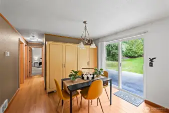 Slider to the back patio for easy entertaining.