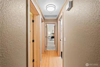 Hallway to the bedrooms and bathrooms