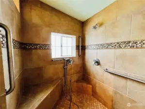 Expansive custom tile shower