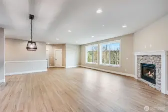 Great Room with large windows looking out to gorgeous territorial views.