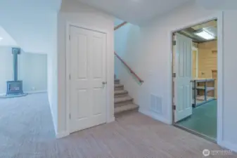 Gas fireplace downstairs