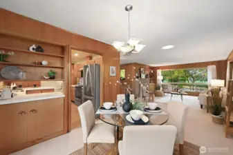 Dining area has a lovely pass through to the kitchen.