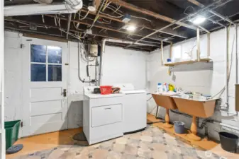 Laundry in the basement