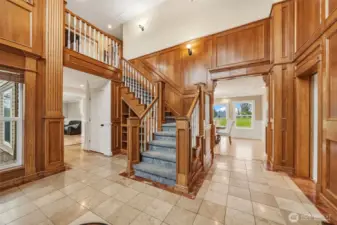 Cathedral Foyer with Marble flooring