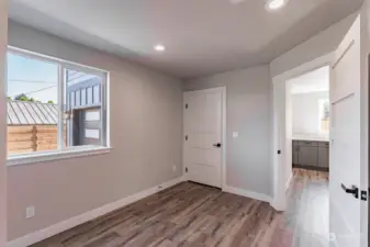 open hallway after entering garage