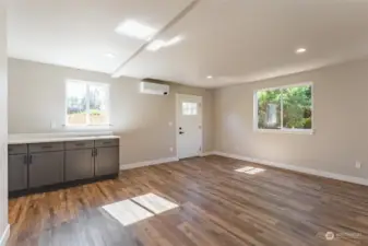 down living room leads to patio