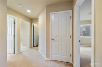 Hallway Facing 3 Bedrooms & Full Bath