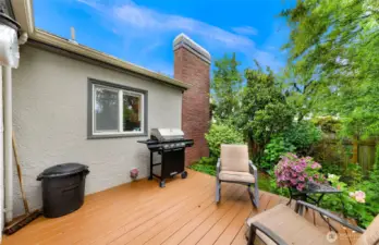 Private backyard with a nice back deck