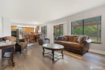 Living room offers lots of natural light.