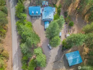 Aerial View of home and extra buildings