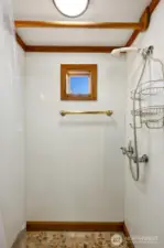 The shower is behind door #1.