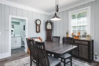 Dining Area and Adjacent Guest 3/4 Bath