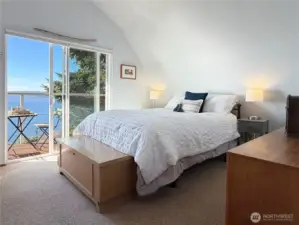 Enjoy the roomy master bedroom with views and private deck