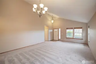 Dining/Living room facing the front entry.