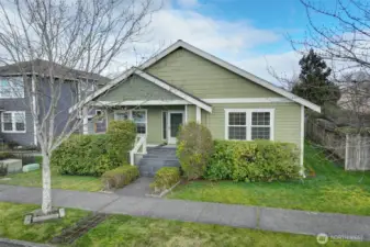 Welcoming front entry with covered porch.