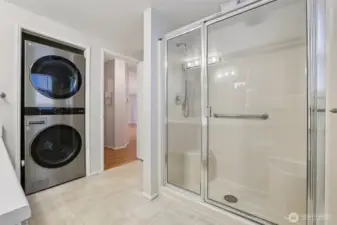 Bathroom with newer W/D