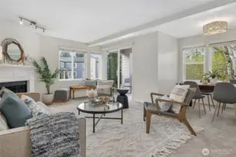 Open-concept living space has been fully updated (new carpet, paint, etc.)