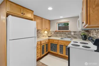 Lower apartment with full kitchen.