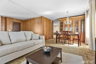 Living room opens to dining room