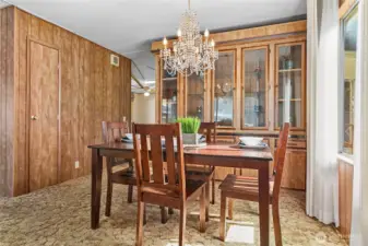 Coat closet and large dining hutch for storage