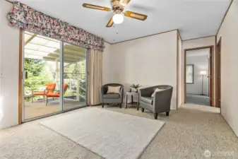 Easy inside and outside living - again with views of the lake.