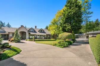 Gated Entry with Long Circular Driveway