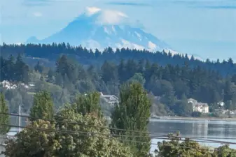 The view of Mt Rainier is gorgeous from this home.