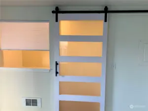 Barn door to bedroom