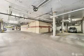 Secure garage for your convenience.  You or your guests will love having a place to park!  This is a desirable commodity even if not for you!