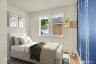 The second bedroom is just around the corner.