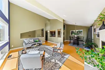 Open living and dining is just off the kitchen.
