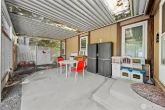 Outdoor Covered Patio in a private backyard setting