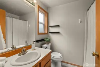 Bathroom off primary bedroom