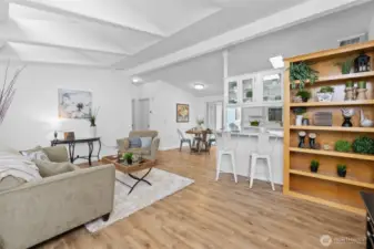 Tons of light floods in the open floor plan