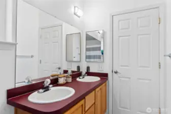 Primary bathroom with double sinks