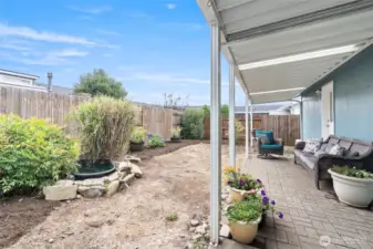 Fully fenced, private backyard